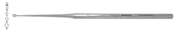 Integra LifeSciences V919-280 Miltex Vantage Buck Straight Ear Curette, 6.75", Blunt, Size 00 - MDL-MILV919280 - 1 Each