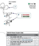 Knee Crutch Brackets for Exam Tables - 9A412005 - 1 Each - MDL-MIM9A412005