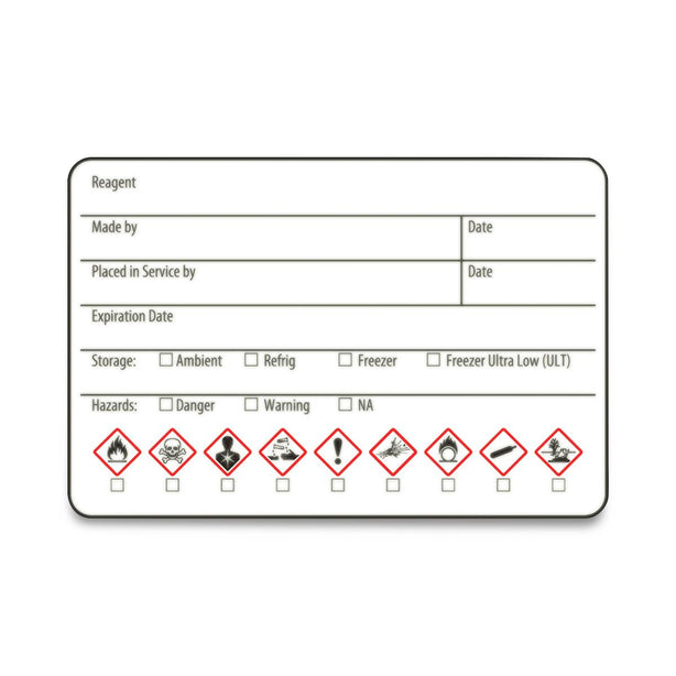 MarketLab GHS Reagent Label, White, 3" W x 2" H, 470 per Pack - ML102575 - 470 Each