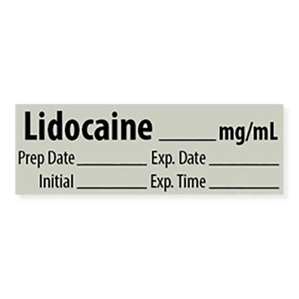 MarketLab Local Anesthetic Medication Pre-Cut Anticholinergic Label Tape, Lidocaine mg/mL - 10300-PRE - 1 Each