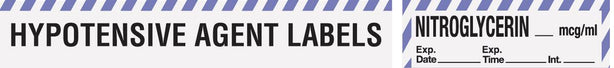 Marketlab Hypotensive Agent Medication Tape Label, Trimethaphan - 10366 - 500 Each