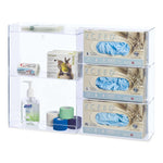 Marketlab Acrylic Side-Loading Glove Dispenser with Shelves, Triple, Clear - 14451-CL - 1 Each