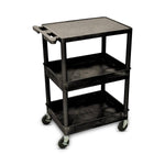 Marketlab Inc. Luxor Plastic Utility Cart with Shelf and 2 Tubs - MKA14457BK