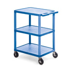 MarketLab Luxor Plastic Cart, Utility, 3 Shelf, Blue, 24WX18DX36.5H - 14458-BL - 1 Each