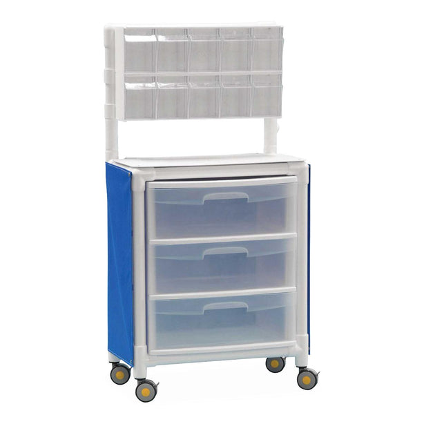 MRI-Safe Mobile Storage Solution, 26"W x 15"D x 51.5"H, Linen, Mri Safe Multi-Purpose Station - ML19943-LN - 1 Each