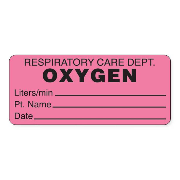 MarketLab Respiratory Oxygen Therapy Label - 3877 - 250 Each