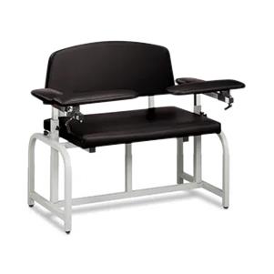 MarketLab Vinyl Extra-Wide Phlebotomy MKA40133BK Chair, Xwide, Bariatric, Black - MDL-MKA40133BK - 1 Each