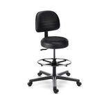 Marketlab Mid-Height Fusion Round Stool with Back, Black - ML42487-BK - 1 Each