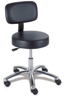 Marketlab Extra-Cushioned Chrome Base by Cushioned Lab Stool with Back - 5507 - 1 Each
