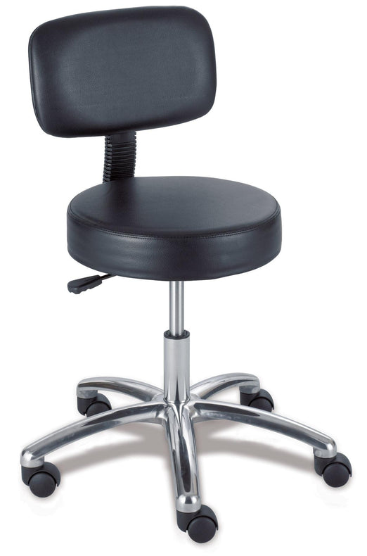 Marketlab Extra-Cushioned Chrome Base by Cushioned Lab Stool with Back - 5507 - 1 Each