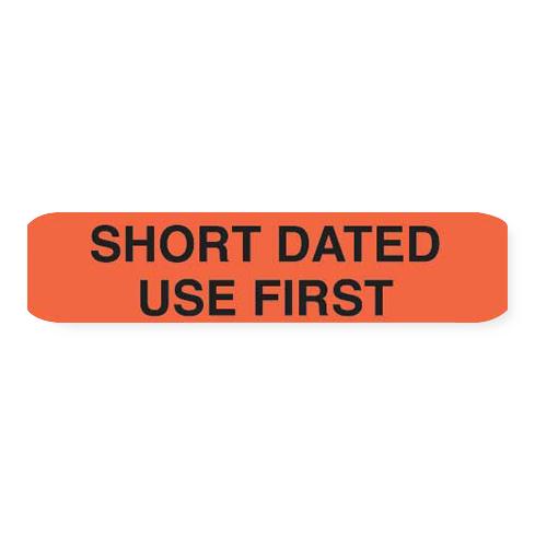 Marketlab "Short Dated Use First" Reagent Label, Orange - 6775 - 1000 Each