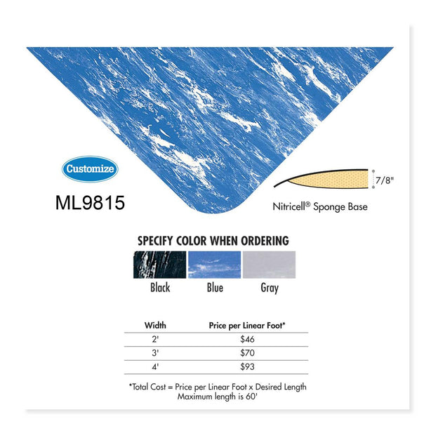 Marketlab Ultra-Thick Mat, Ultra Thick, 3'L x 5'W - MKA9815BK