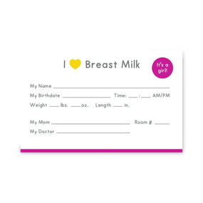 Medela I Heart Breast Milk NICU Crib Cards 1547582 - 100.0 Each