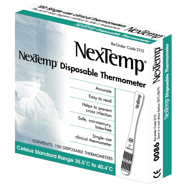 MEDICAL INDICATORS NexTemp Disposable Thermometer 2112-20 100 Each - MDL-MLI211220Z