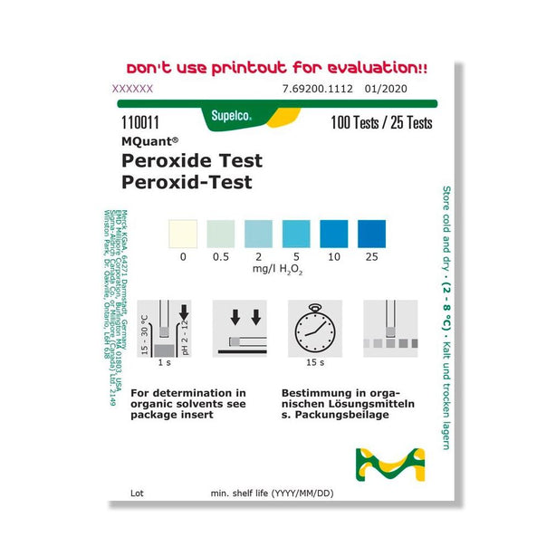 Sigma-Aldrich Peroxide Test Strip - 1100110001 - 100 Each - MDL-MLL1100110001