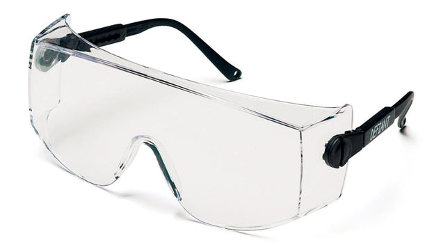 Defiant Glasses, Clear Lens, Jumbo Size, with Black Temples - IPX-SB1010SJ - 12 Each