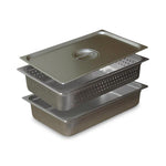 MORTECH Stainless Steel Sterilization Tray Set, 12.75" x 10.375" x 2" - BA054-2H - 1 Each