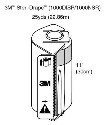 3M Steri-Drape Roll Prep Clear Drapes with Dispenser 1000NSR - 8.0 Each