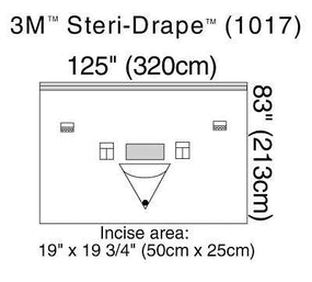 3M Steri-Drape Isolation Drapes with Incise Film 1017 - 20.0 Each