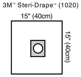 3M Steri-Drape with Adhesive Aperture 1020 - 40.0 Each
