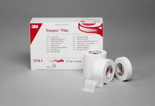 3M Transpore White Surgical Tape 1534-0 1 Roll