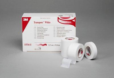 3M Transpore White Surgical Tape 1534-0 24 Roll