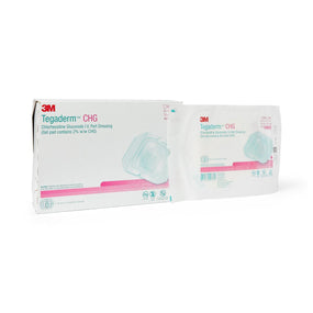 3M Tegaderm CHG Chlorhexidine Gluconate IV Port Dressings 1665 - 25.0 Each