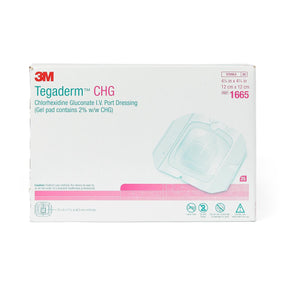 3M Tegaderm CHG Chlorhexidine Gluconate IV Port Dressings 1665 - 25.0 Each