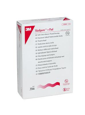3M Medipore +Pad Soft Cloth Adhesive Wound Dressings 3566 1 Each
