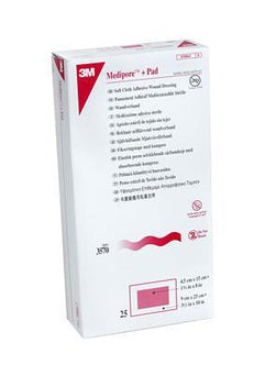 3M Medipore +Pad Soft Cloth Adhesive Wound Dressings 3570 25 Each