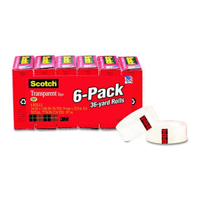 3M Transparent Tape 600-6PK 6.0 Each
