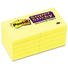 3M Post-It Super Sticky Note Pads 622-10SSCY 10.0 Each