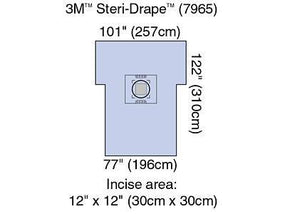 3M Cesarean-Section Sheet with Incise Pouch 7965 - 5.0 Each