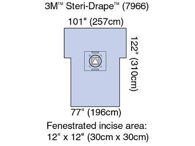 3M Cesarean-Section Sheets with Aperture Pouch 7966 - 5.0 Each