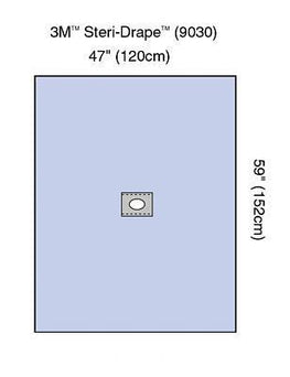 3M Steri-Drape 1072 Aperture Pouch Drapes 9030 - 80.0 Each