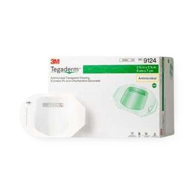 3M Tegaderm Antimicrobial Transparent IV Dressing 9124 400 Each