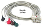 5-Lead Reusable GE to Pinch Leadwires - GERLW5P51 - 1 Each - MDL-MMMGERLW5P51