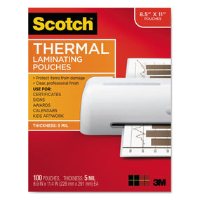 3M Scotch Thermal Laminating Pouches TP5854100 100 Each