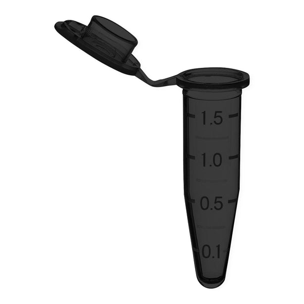 Mtc Bio SureSeal S C2000-OB Microtube with Cap, 1.5 mL, Opaque Black, Sterile, with Self-Standing Bag and Stop-Pops, 500 per Pkg - MDL-MNBC2000OB - 500 Each