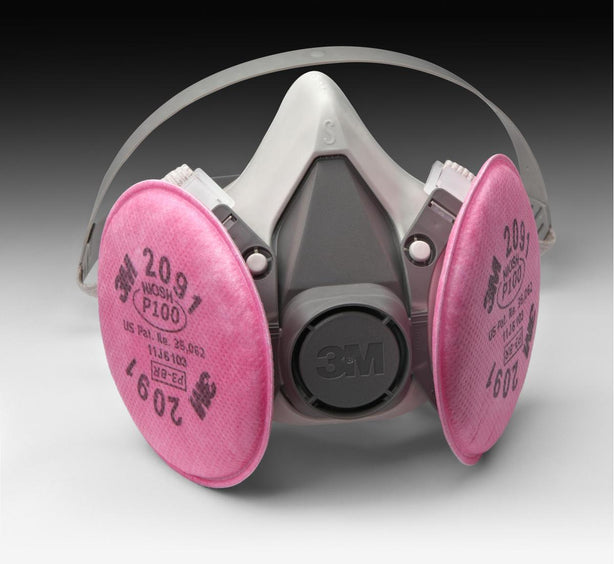 3M Facepiece Assemblies Half Mask Respirator with P100 Filters, Size S - 6191 - 24 Each