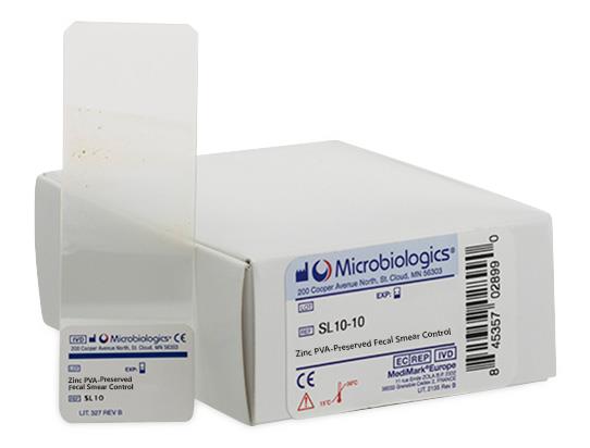 Zinc PVA-Persevered Fecal Smear Control Slide, PVA-Preserved - SL10-10