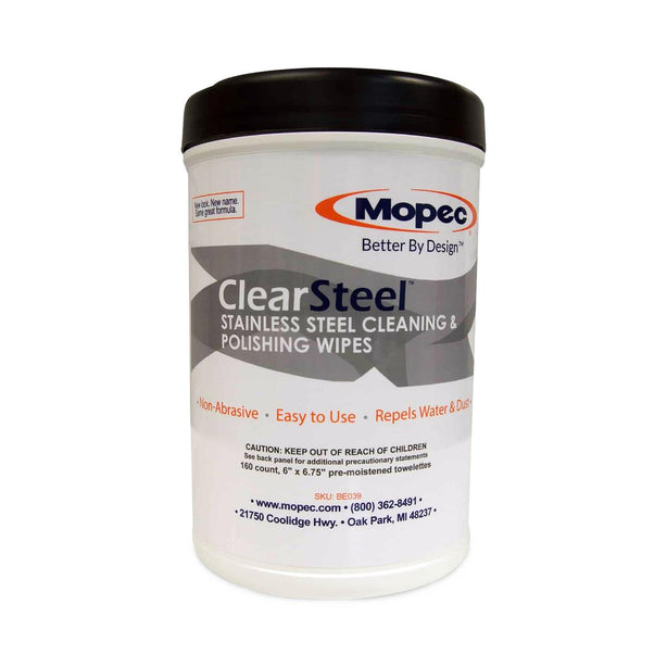 Mopec Inc ClearSteel Stainless Steel Cleaning and Polishing Wipes BE039 - 1.0 Each