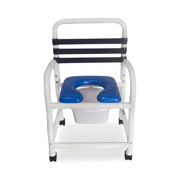 MOR-MEDICAL INTERNATIONAL PVC Shower Commode Chairs with New Era Infection Control Design DNE-310-3TWL-SQPAIL 1 Each - MDL-MORD3103TWLSP