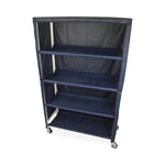 PVC Jumbo Linen Cart with 4 Shelves, Specify Color in PO Text (Forest Green, Mauve or Navy Blue), New Era Infection Control Design - DNE-LG-4C - 1 Each