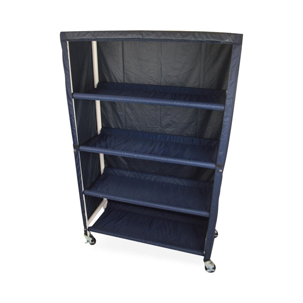 PVC Jumbo Linen Cart with 4 Shelves, Specify Color in PO Text (Forest Green, Mauve or Navy Blue), New Era Infection Control Design - DNE-LG-4C - 1 Each