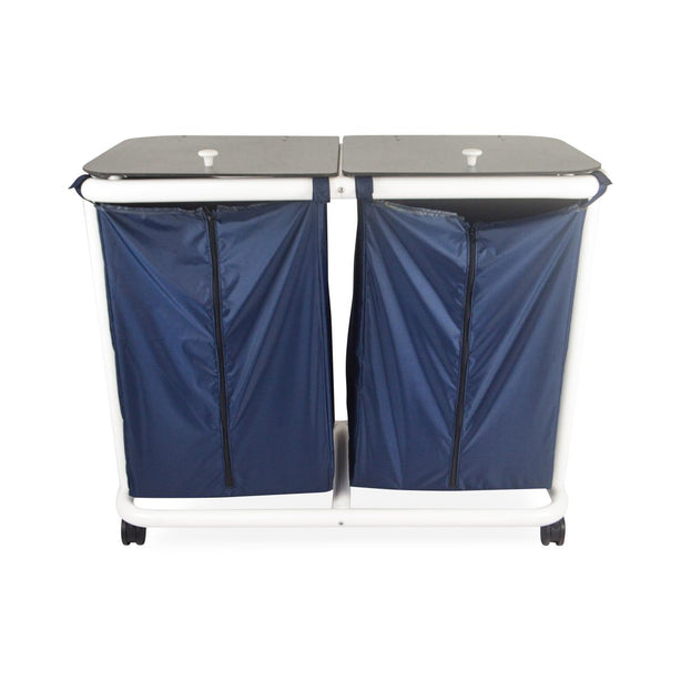 MOR-MEDICAL with New Era Infection Control Design PVC Double Hamper, 50 gal. Capacity, Without Foot Pedal, Specify Bag Color in PO Text (Forest Green, Mauve or Navy Blue) - DNE-LG-D - 1 Each