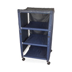 Mor-Medical New Era Infection Control Design PVC Mini Linen Cart with 3 Shelves, 19" Wide, Specify Color in PO Text (Forest Green, Mauve or Navy Blue) - DNE-SM-3C - 1 Each