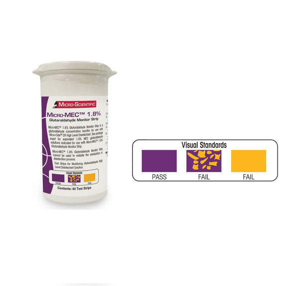Micro Scientific Micro-MEC 1.8% Glutaraldehyde Monitor Strips - M60054 - 2 Each