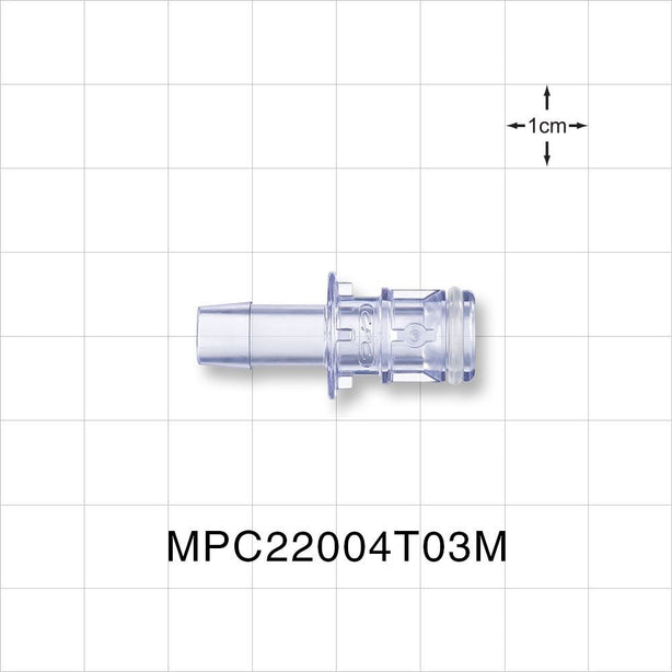 MPC™ Connector, Insert, Non-Valved, Barbed - Fits 1/4 inch ID Tubing (0.25 inch, 6.35 mm) - MPC22004T03M