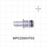 MPC™ Connector, Insert, Non-Valved, Barbed - Fits 1/4 inch ID Tubing (0.25 inch, 6.35 mm) - MPC22004T03